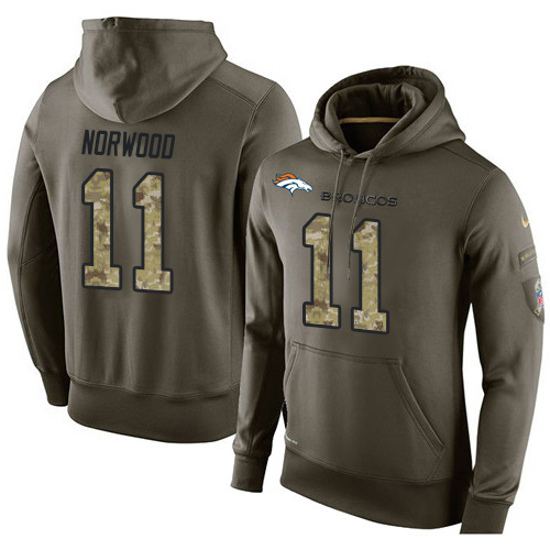 NFL Nike Denver Broncos #11 Jordan Norwood Green Salute To Service Men's Pullover Hoodie